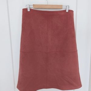 Ann Taylor Seamed Faux Suede A-line Skirt